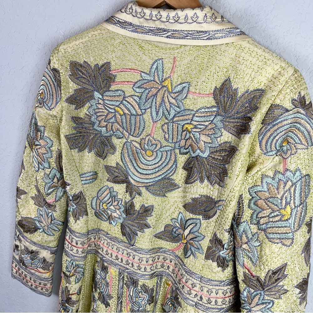Biya Johnny Was Jacket Silk Embroidered Coat Floral - Picture 9 of 14